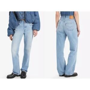 Levis 501 90s Button Fly Denim Mid Rise Jeans Look Downhill Light Wash W28 L30